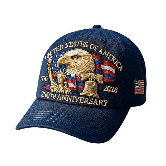 Sherum 250th Anniversary USA Hat - Adjustable United States 250th Anniversary Hat Retro Embroidered Baseball Cap