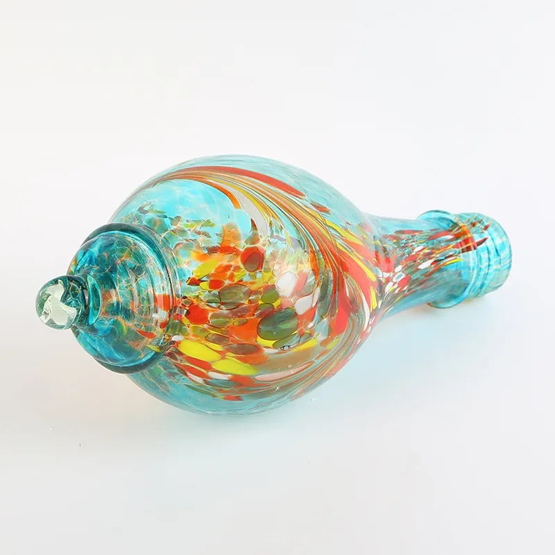 Sherum Hand Blown Glass Hummingbird Feeder - 25 Ounces