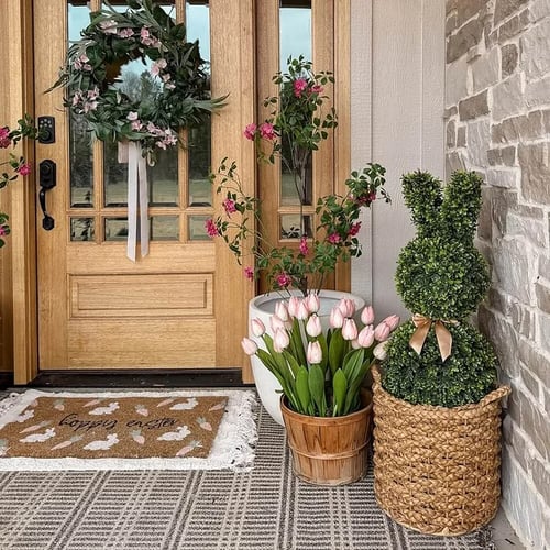 Sherum Artisan-Crafted Bunny Topiary Trees💥