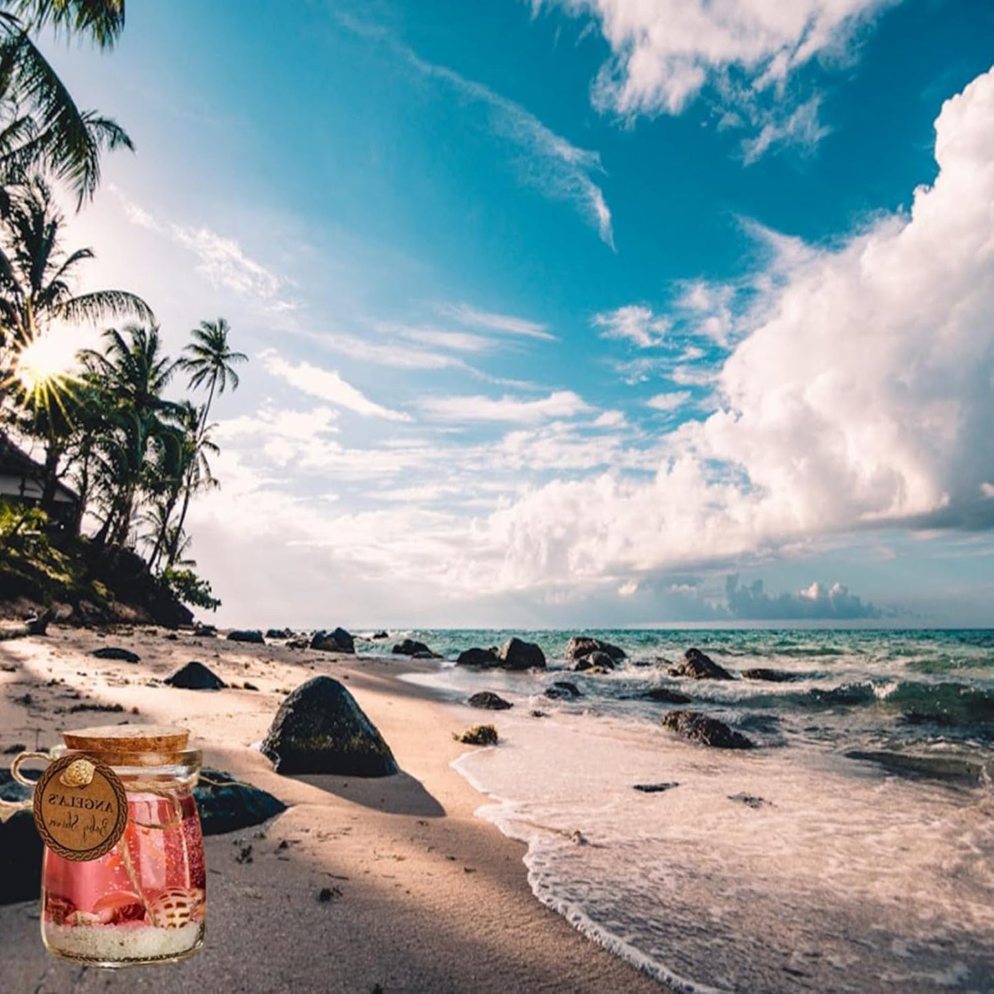 Sherum Ocean Theme Blue Purple Pink Gel Candle